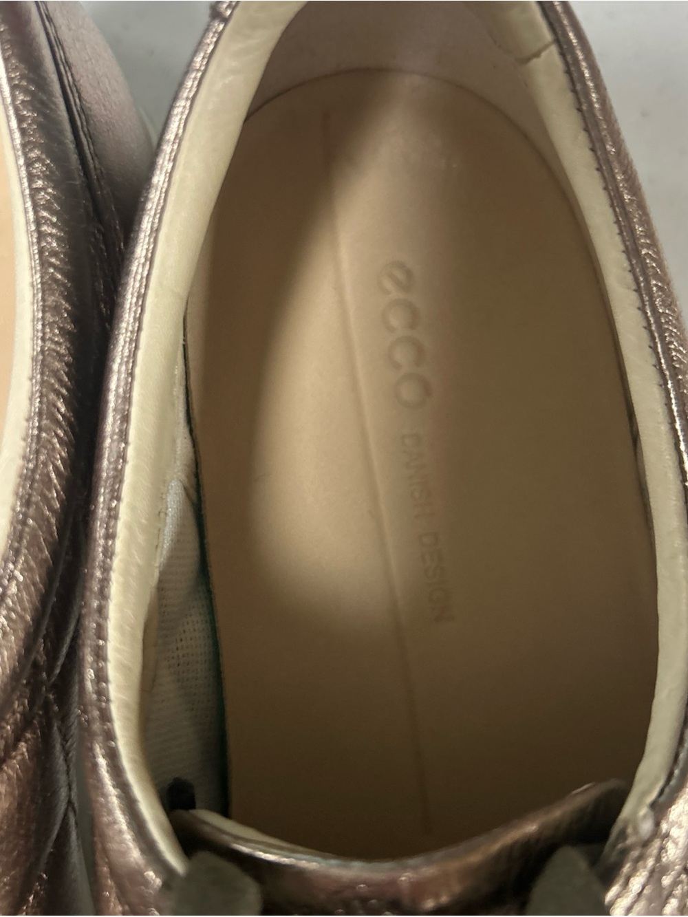 Ecco Women's Metallic Bronze Quilted Leather Sneaker - Picture 2 of 13